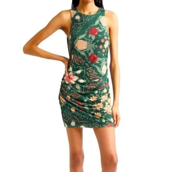 FARM Rio Dresses & Skirts - Farm Rio Women's Pineapple Garden Ruched Tulle Bodycon Mini Dress Medium NWT